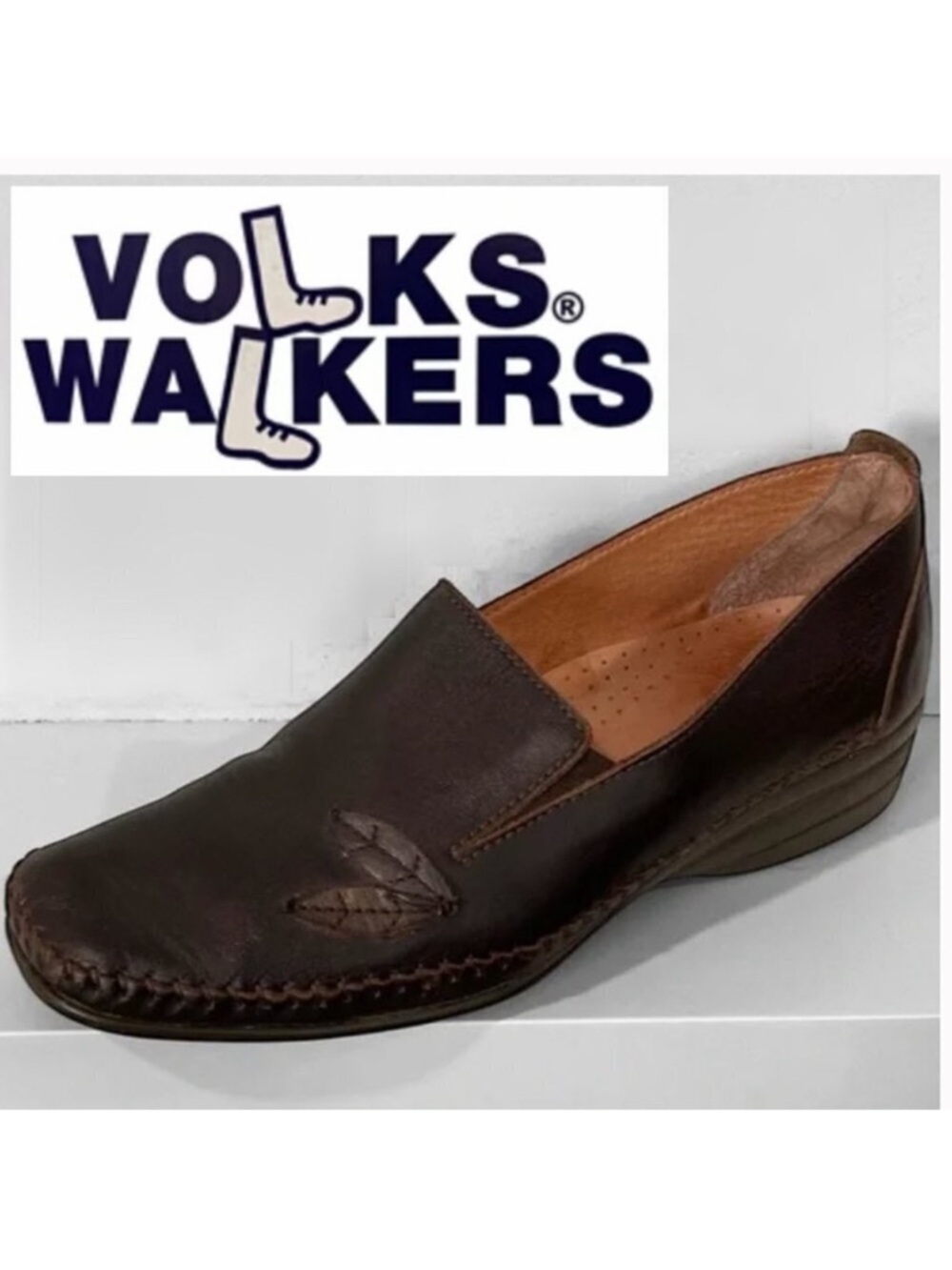 Volks Walkers Brown Leather Loafers Size 38